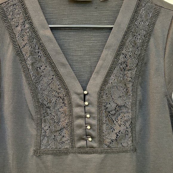 New York & Company Tops - New York & Company Black Lace V-Neck Blouse